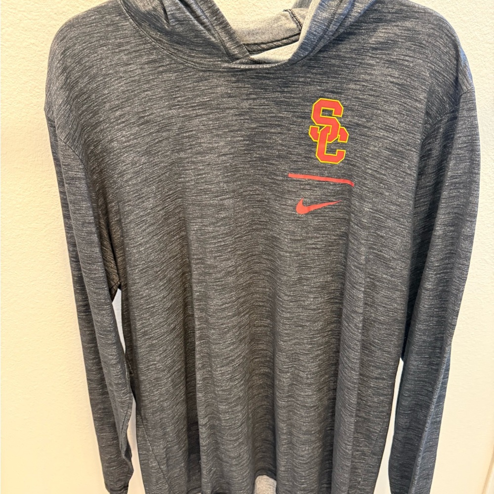 Nike Heather Gray Hoodie with USC Emblem